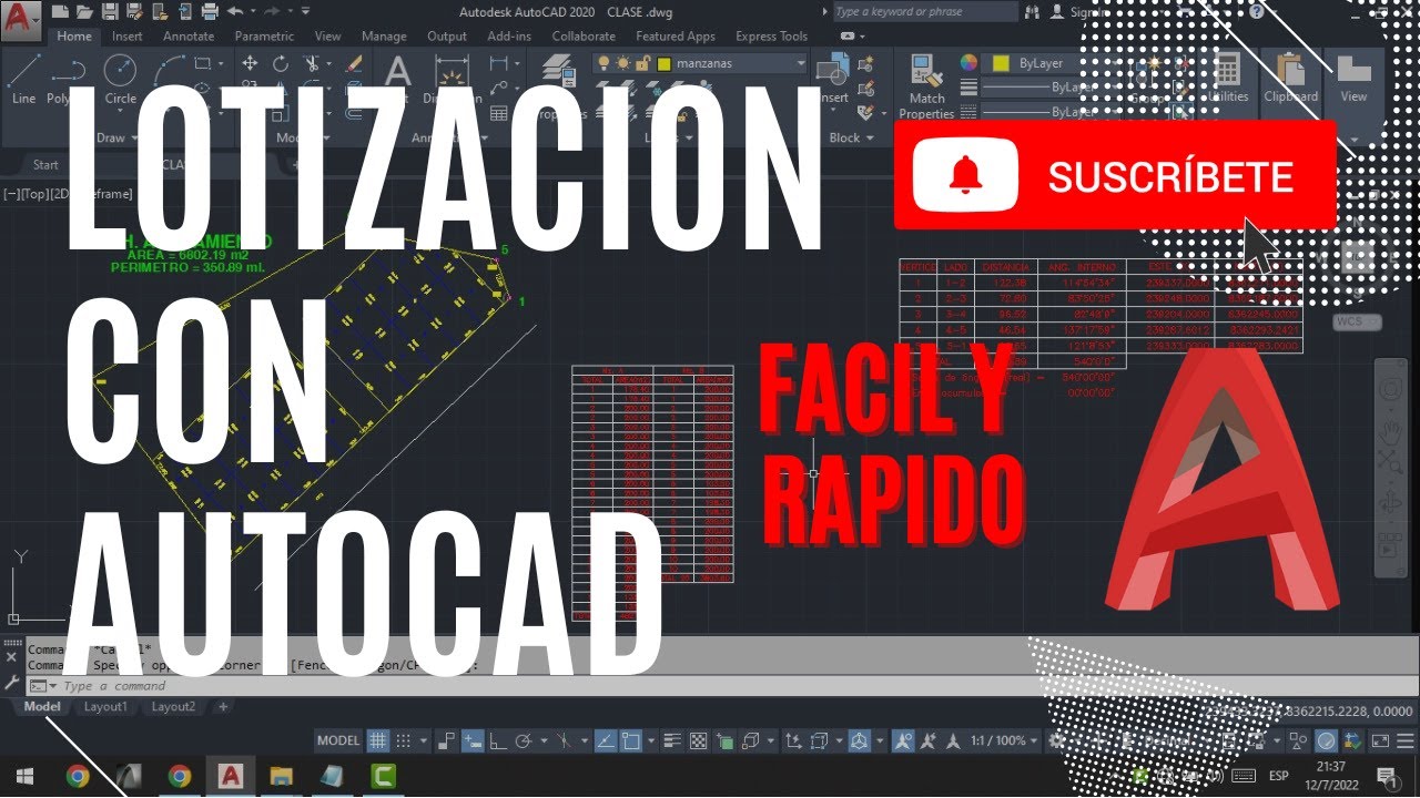 TRAZADO Y LOTIZACION USANDO  LISP AUTOCAD 2022 | FÁCIL y RÁPIDO