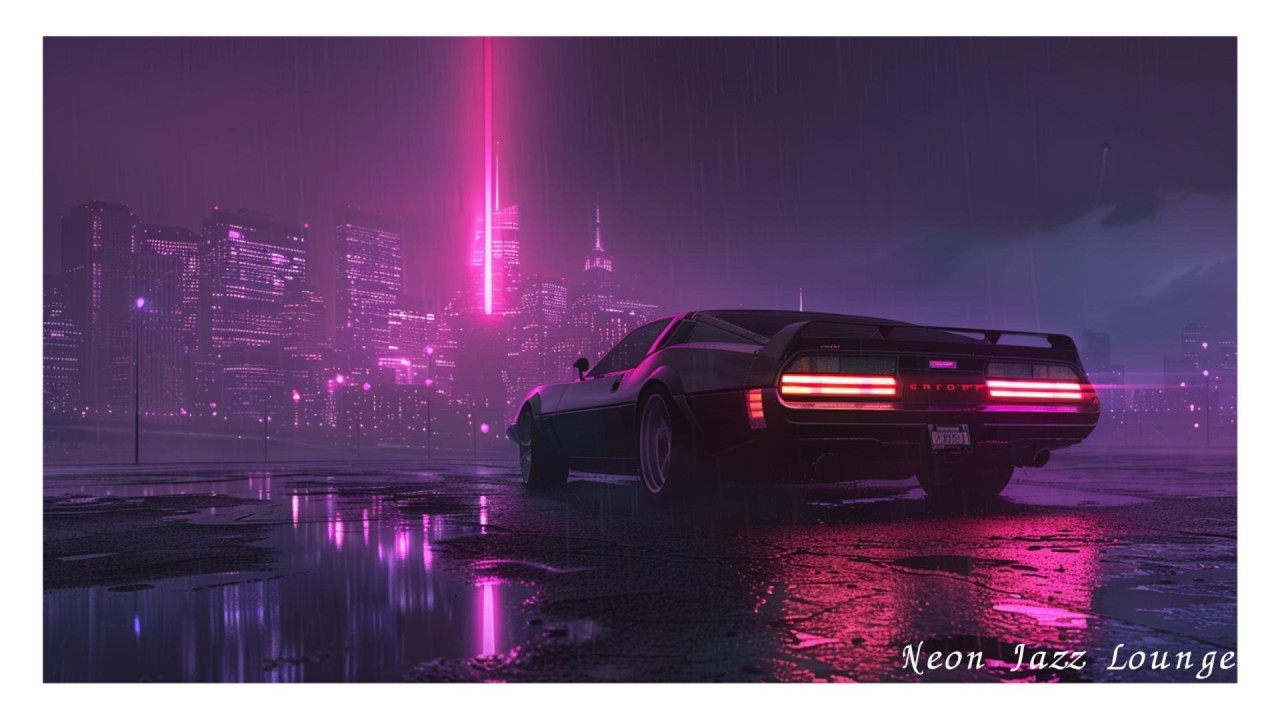 Neon Night Drive Jazz House Mix | Violet Skyline Focus | for Deep Work