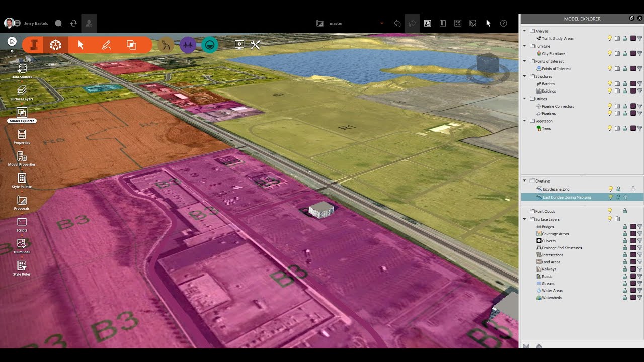 InfraWorks 360 — наложение рельефа