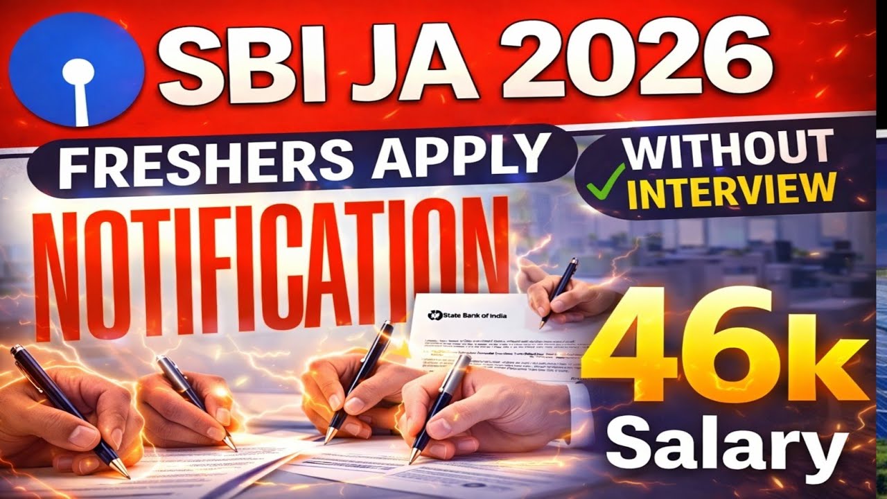 🚨SBI CLERK Notification 2026 😱 Biggest Opportunity-46k Salary | Without Interview | Freshers Apply