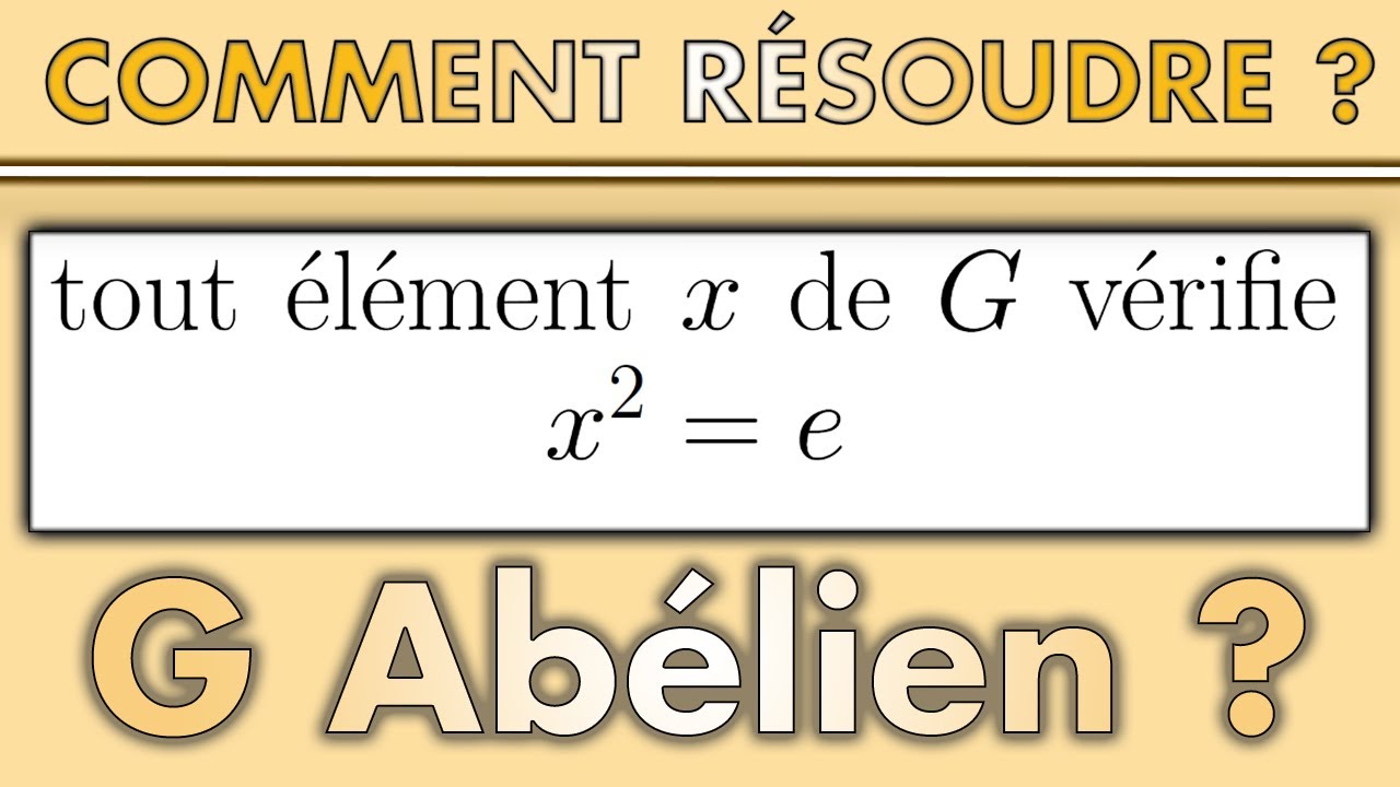 UN PROBLÈME CLASSIQUE SUR LES GROUPES