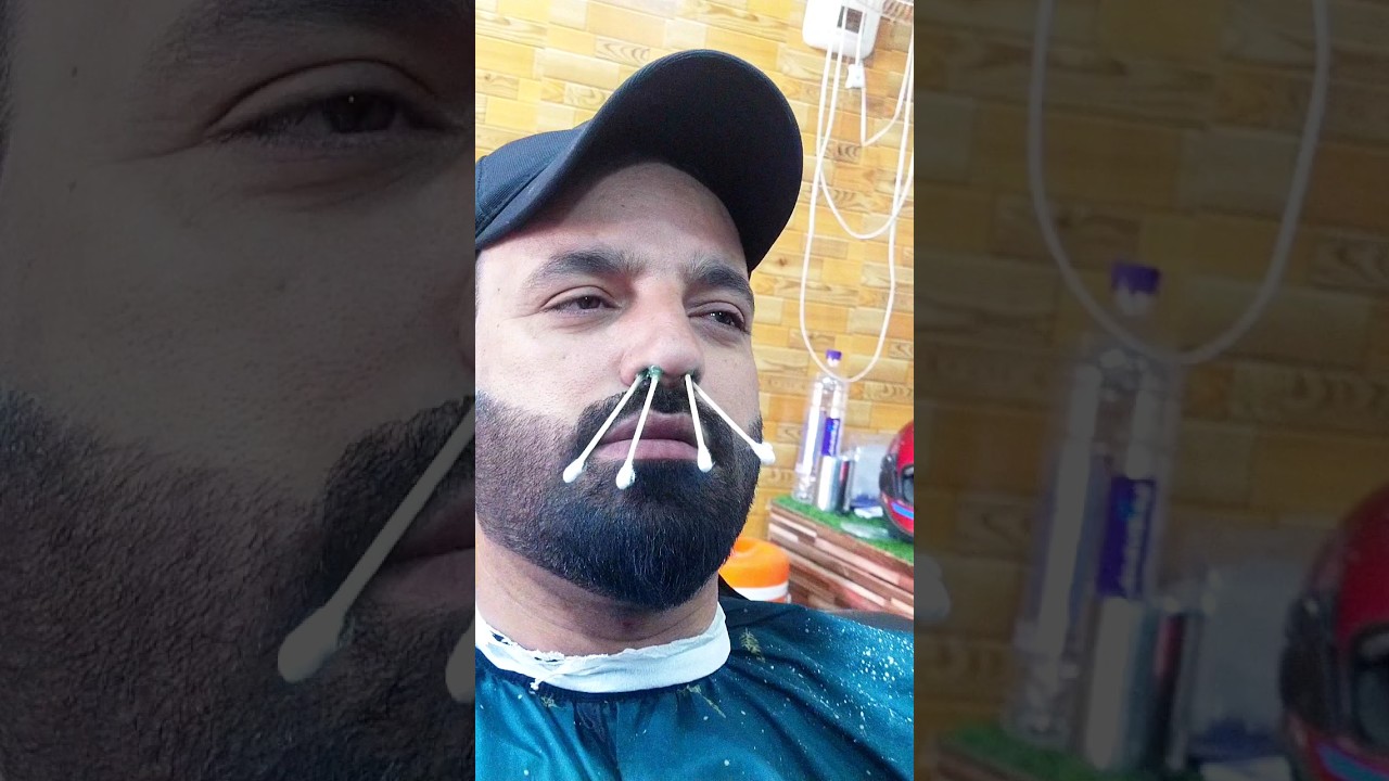 Nose Waxing For Men # air wax kaise karen #face wax#haircut #in barber shop