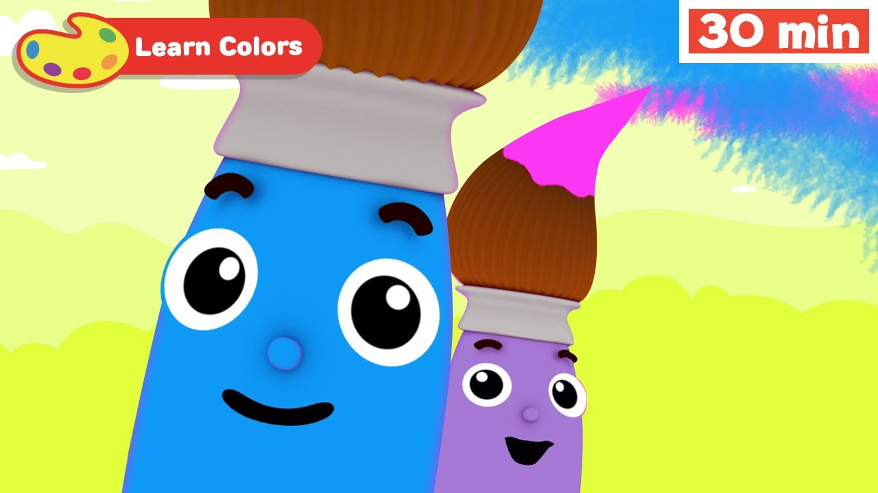 Kids Learn Colors w Petey the Paintbrush | Early Learning Videos for Child | Toddler Learning Video