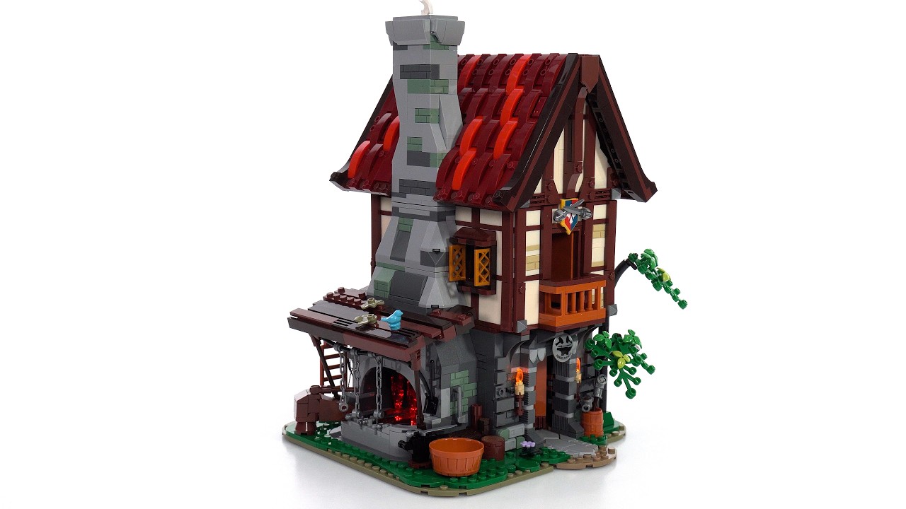 FunWhole Medieval Forge House + lights reviewed! LEGO-compatible 