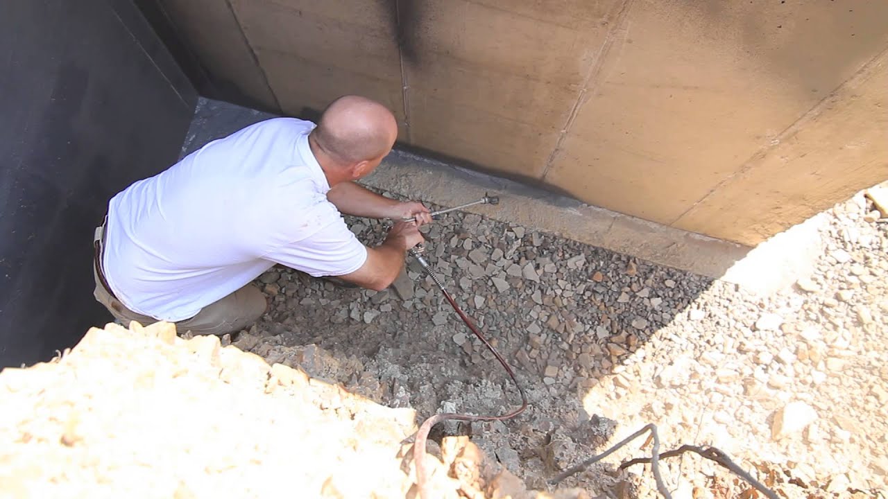 Waterproof Foundation Wall - Footer Joint - New Construction - Membrane Sealer - Concrete Wall