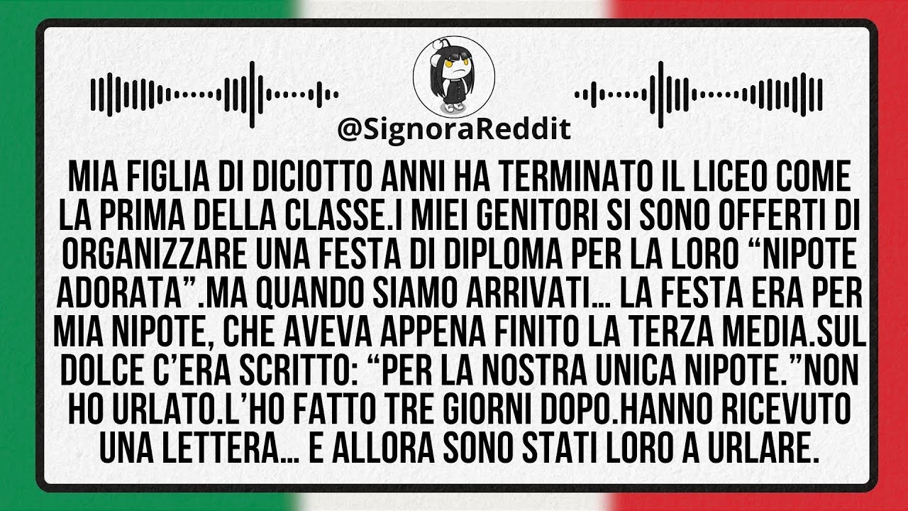 Mia Figlia Si È Diplomata Come Prima Della Classe. I Miei Genitori Hanno Organizzato Una Festa...