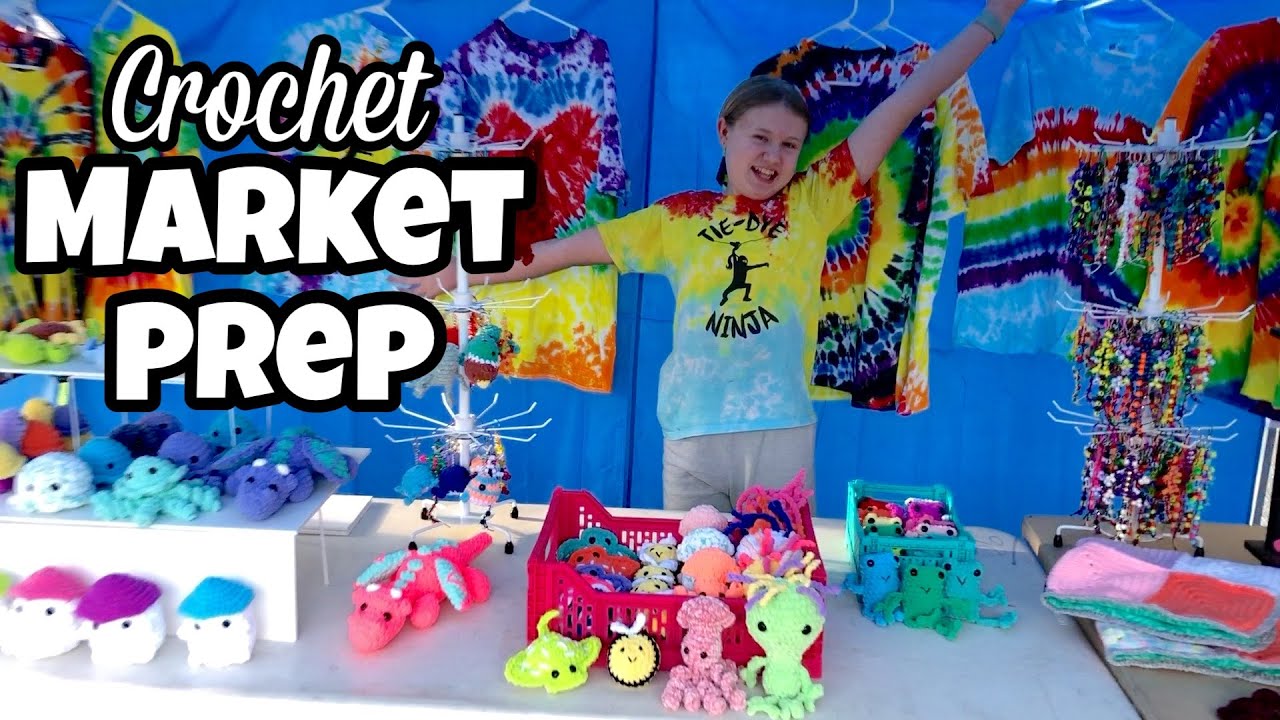 when she Market Preps for her 1st Crochet Market & Makes 94 Roses!!!