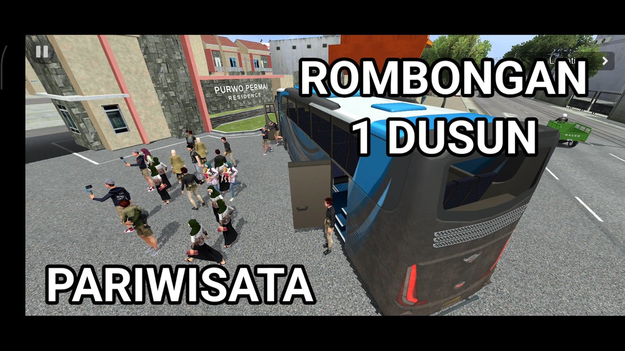 Game Bussid || Antar 1 Dusun Liburan.....