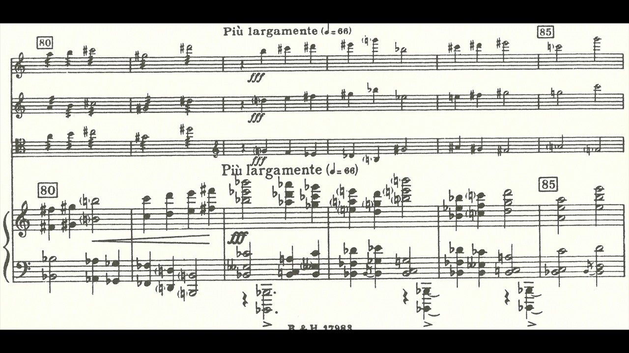 Piano Quartet  - Aaron Copland (Score Video) [1950]