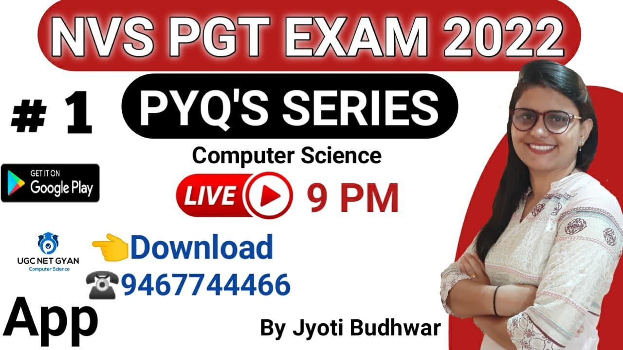 #1 NVS PGT Computer Science PYQ's by Jyoti Budhwar | UGC NET GYAN Computer Science