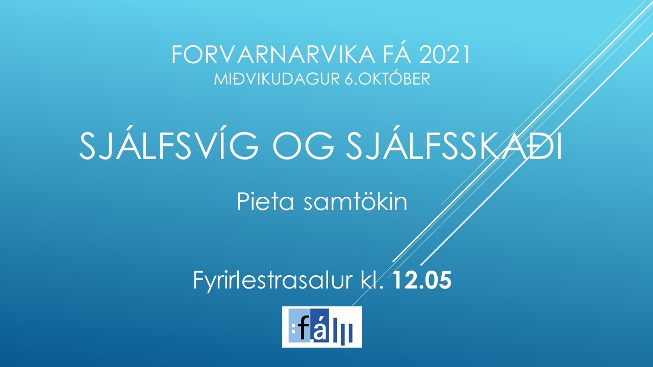 Sjálfsvíg og sjálfsskaði – Pieta samtökin