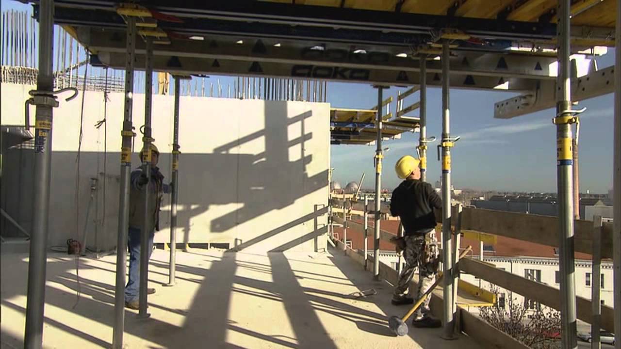 Concrete Floor Construction using Pre-assembled Table Forms