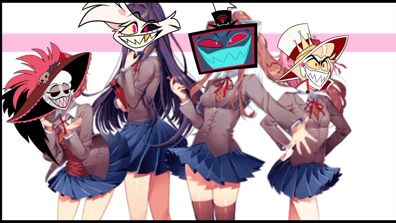 just monika - ddlc song - ai cover - FT: rosie, angel dust, vox and lucifer