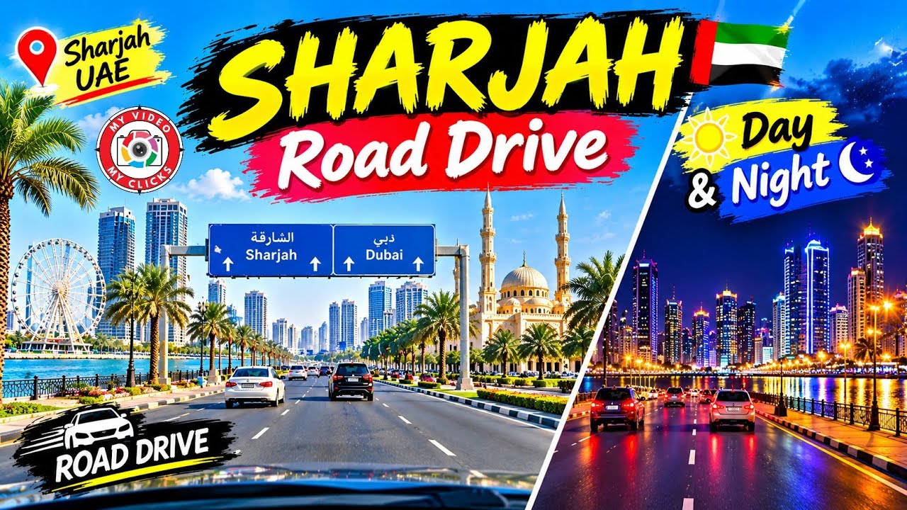 Sharjah City Tour Road Drive || Evening Drive by Car || Driving in UAE 2026 #drive #citytour #uae