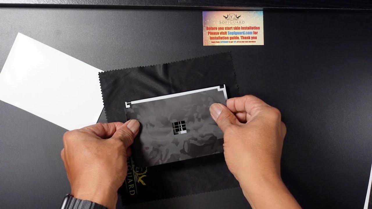 SopiGuard Sticker install Surface Duo and Bumper