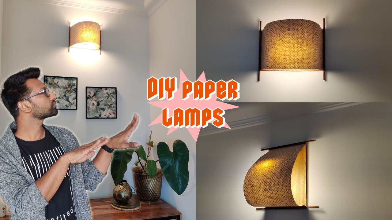 Amazing DIY wall lamp made from cardboard and paper [Renter friendly]
