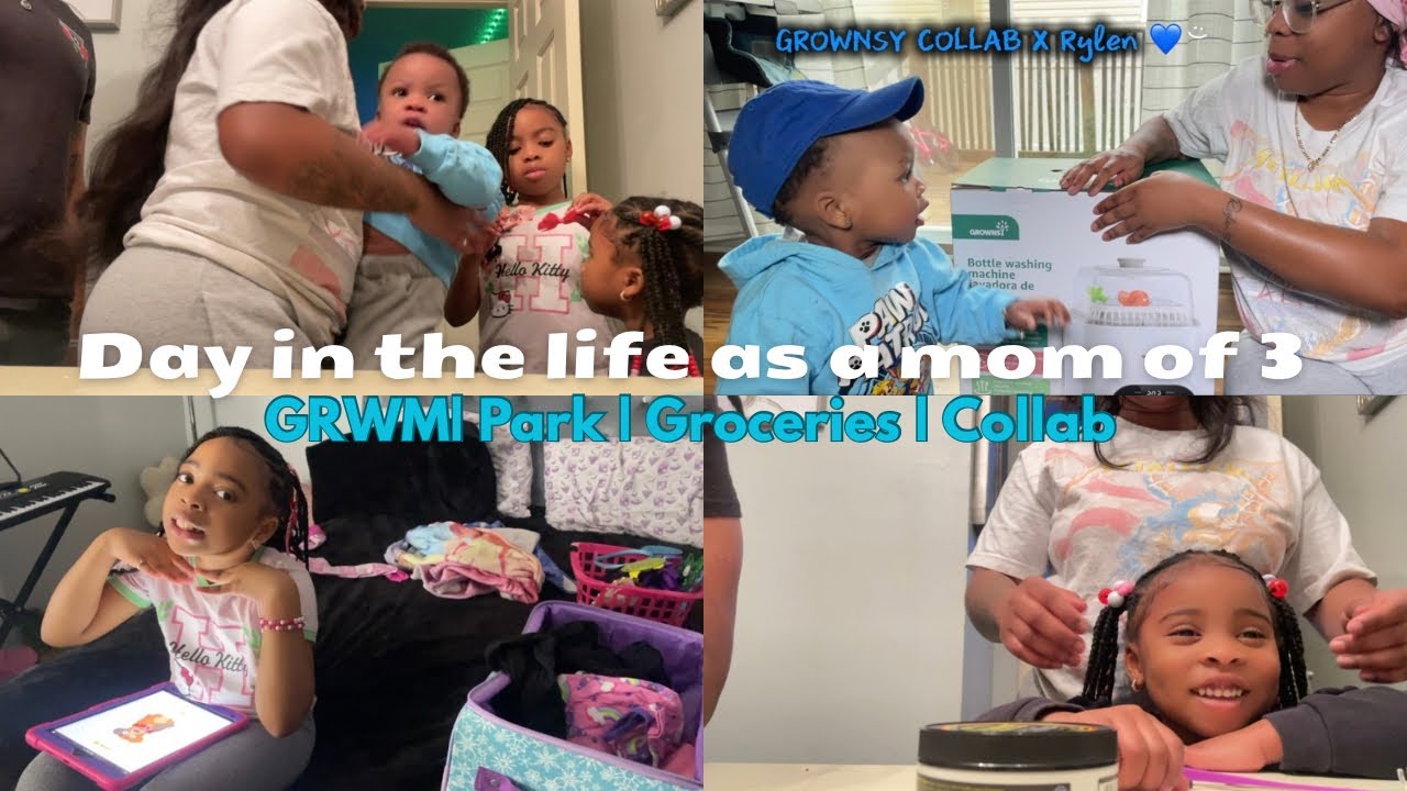 DAY IN THE LIFE AS A MOM OF 3 ❤️ GRWM | Park | Groceries | Collab 