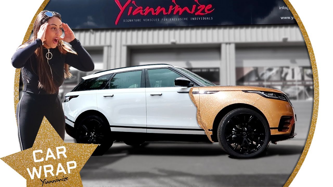 Geordie Shore's Sophie Kasaei Range Rover Velar wrapped Sparkly Gold