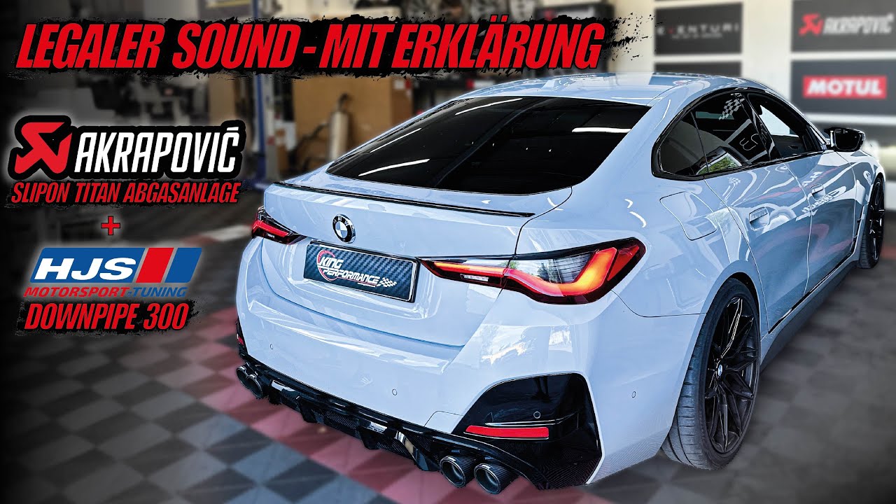 LEGALER SOUND mit AKRAPOVIC ECE Titan Abgasanlage & HJS ECE Downpipe passend für BMW M440i G26 G2x