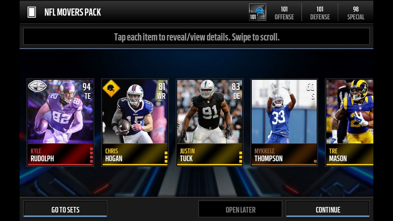 NFL Movers Packs