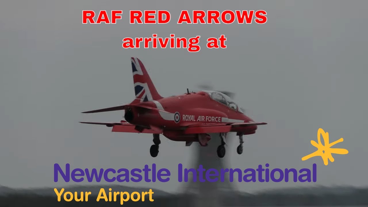 RAF Red Arrows arrive at Newcastle Airport ahead of their flypast for the Great North Run 2025.