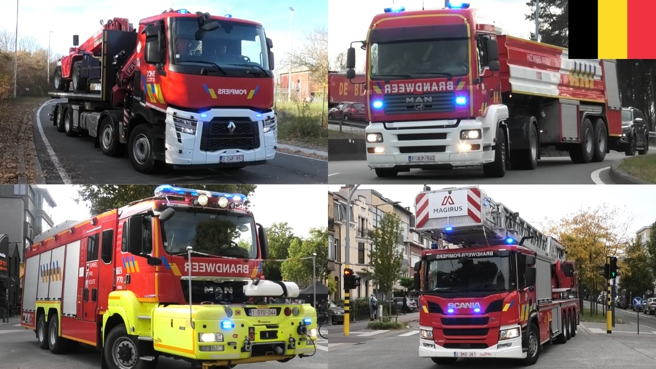 [🇧🇪 BIGGEST FIRE TRUCKS OF BELGIUM!] COMPILATIE van de GROOTSTE BRANDWEERVOERTUIGEN van BELGIË