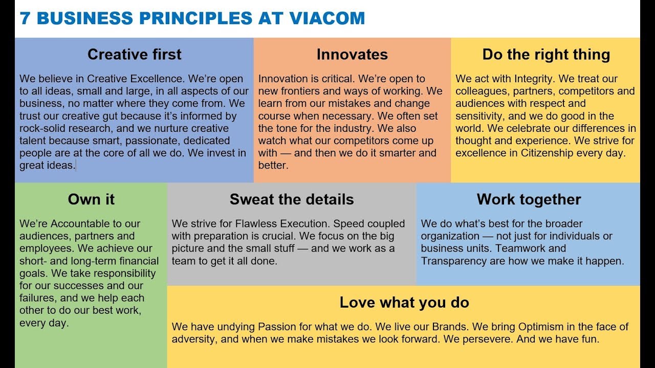 7 BUSINESS PRINCIPLES AT VIACOM via Bob Bakish