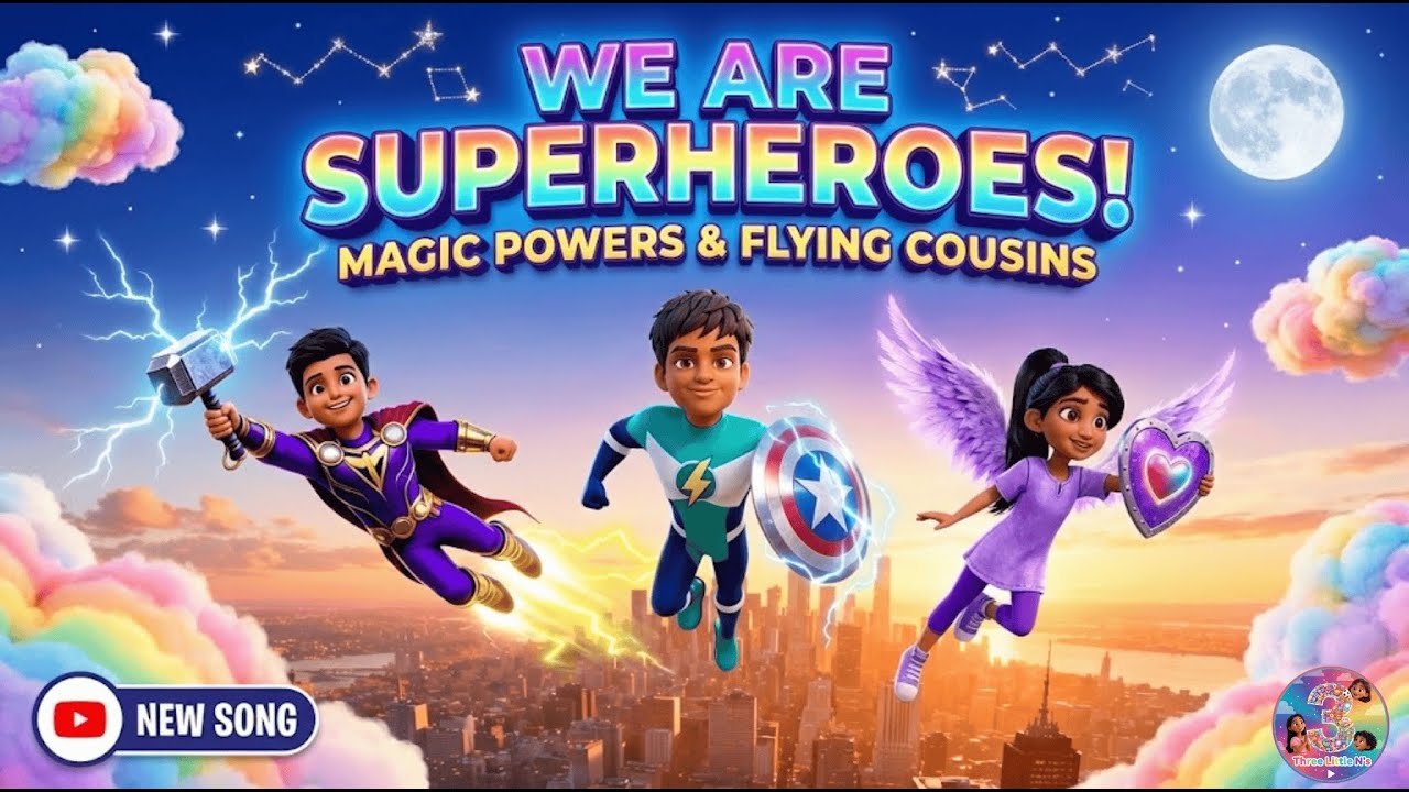 We Are Superheroes! | Magic Powers & Flying Cousins | Kids Video | @3LittleNs
