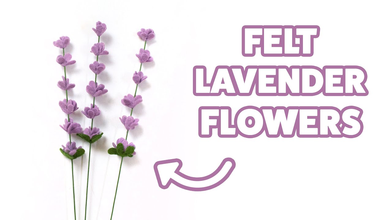 How to make a Felt Flower Lavender Stem | DIY Felt Flower Lavender for Wildflower Bouquet