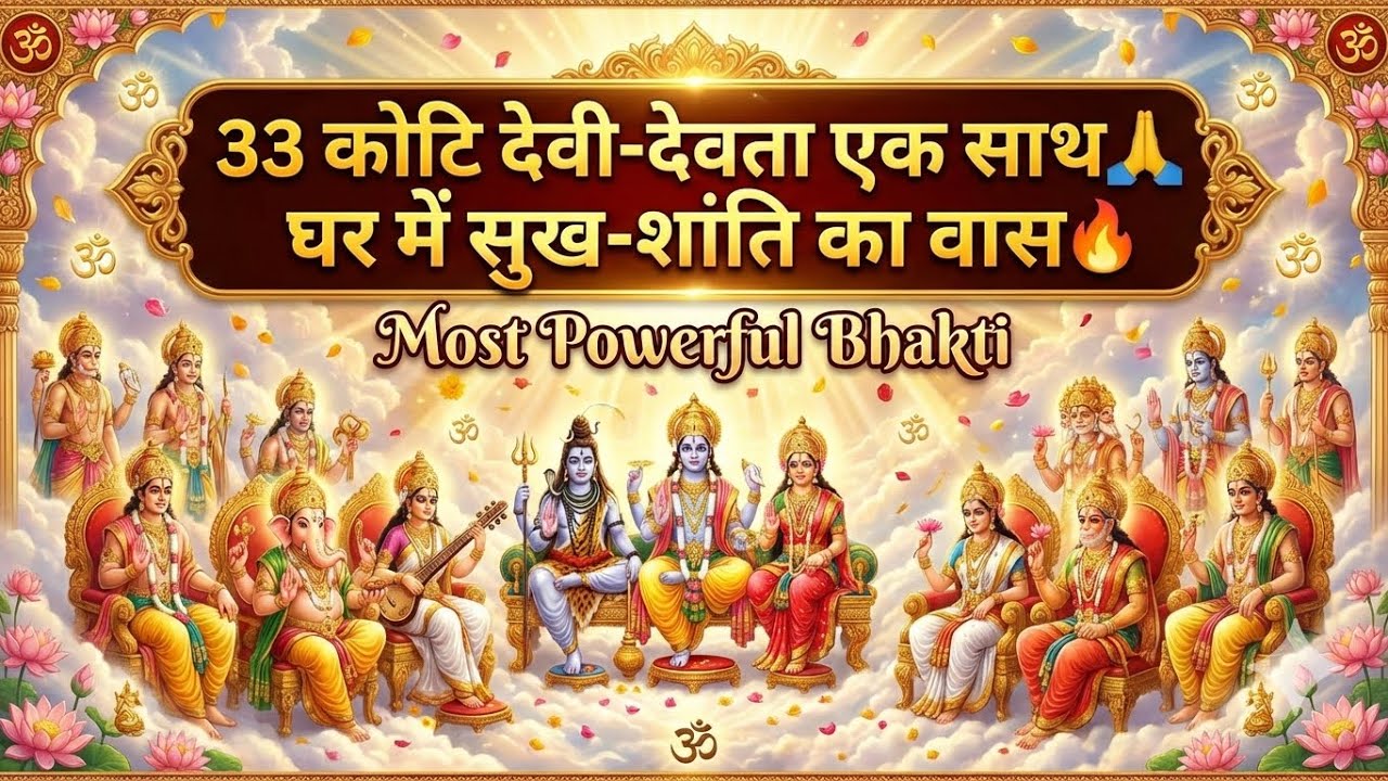 33 कोटि देवी-देवता एक साथ 🙏 घर में सुख-शांति का वास🔥 | Most Powerful Bhakti Song