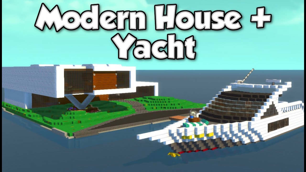 MODERN HOUSE + YACHT! - Scrap Mechanic Showcase (Fan Creations)