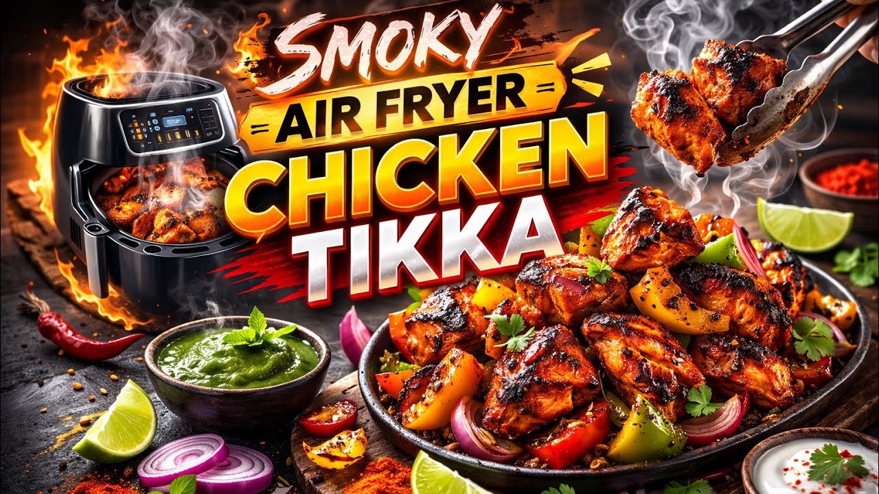 Smoky Air Fryer Chicken Tikka/￼ramadan special food diary 📔 
