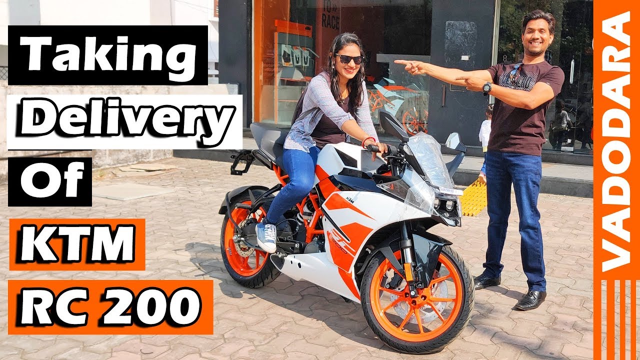Taking Delivery Of KTM RC 200 From KTM VADODARA Showroom OP Road 😉 White & Orange Colour CINEMATIC 🎯