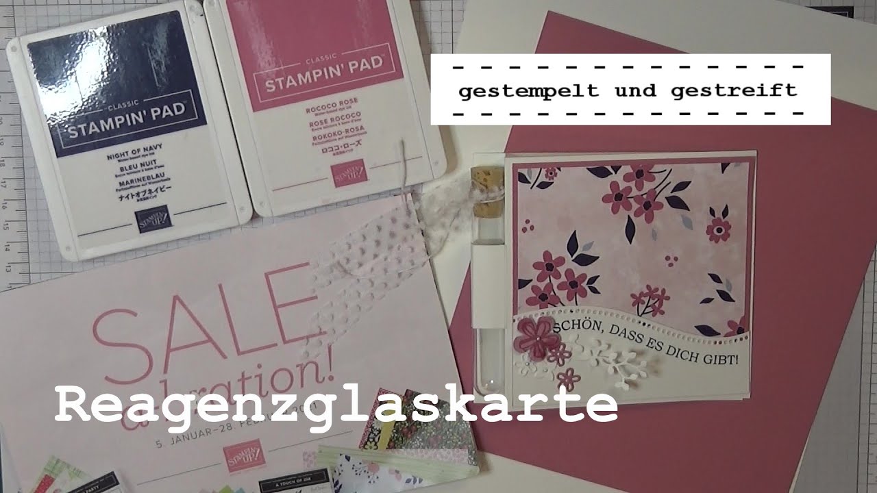 Reagenzglaskarte | Gutscheinkarte | Karte mit Pfiff | Papierblüten