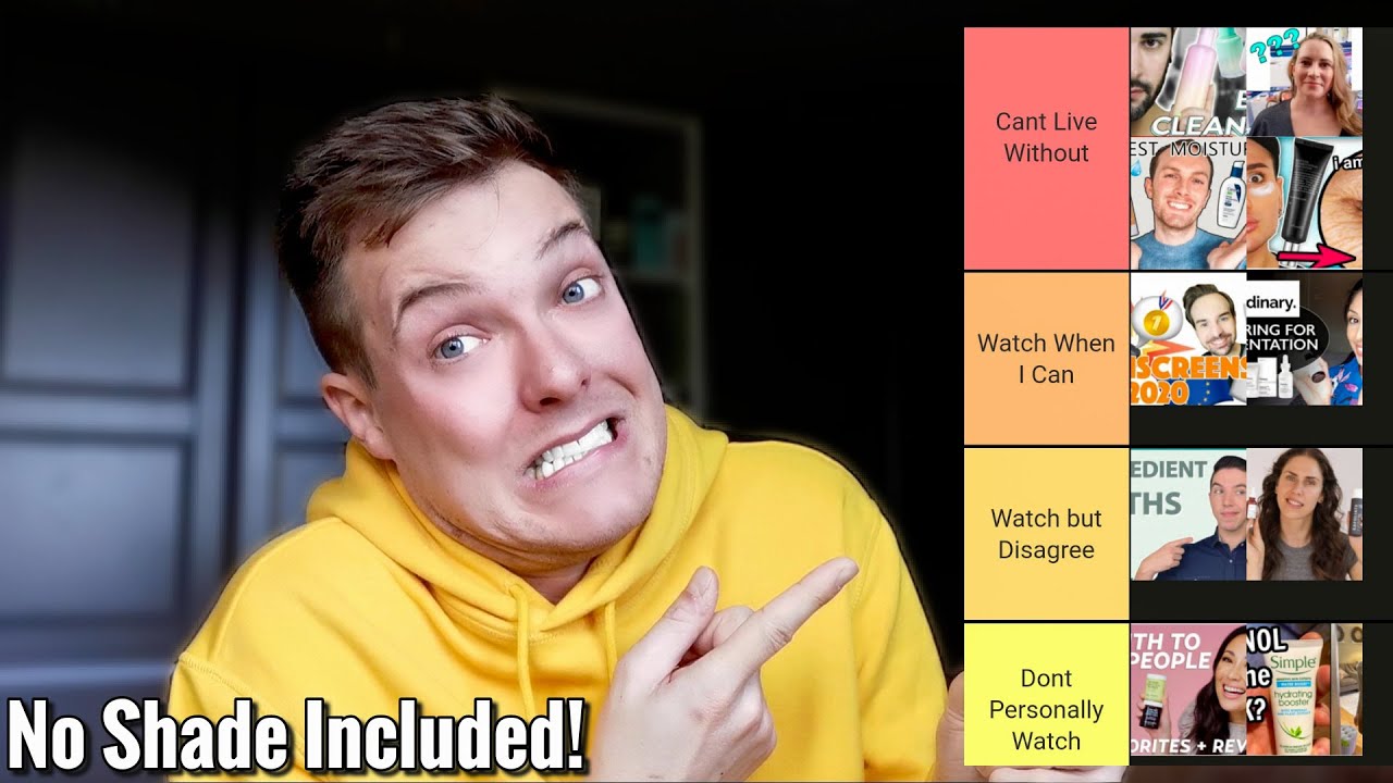 RANKING SKINCARE YOUTUBE CHANNELS with Tiermaker - No Shade Included