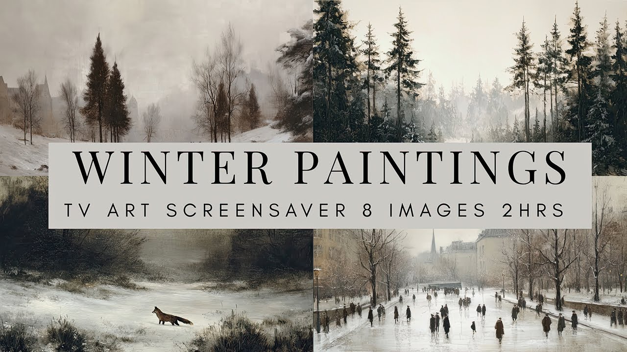 Winter TV Art Screensaver 4K | Vintage Paintings Art Screensaver | Moody Winter Art for your TV