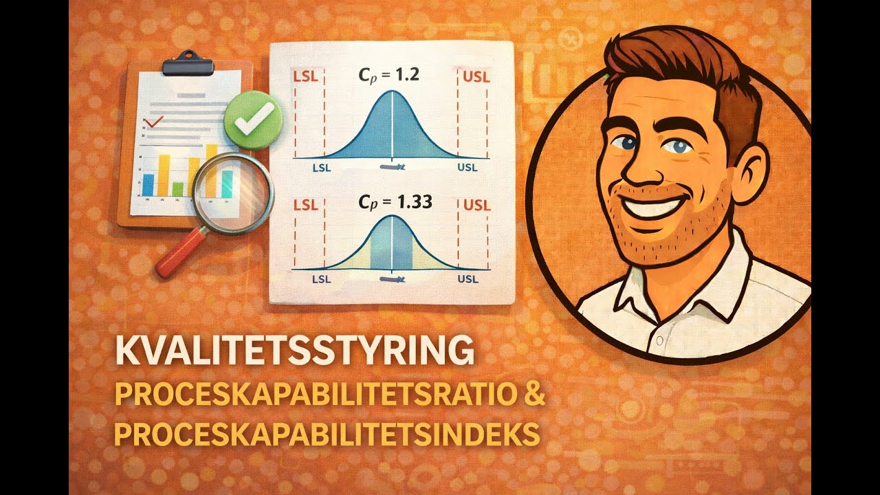 🥇 Kvalitetsstyring: Proceskapabilitet forklaret - Cp, Cpk og Six Sigma med ét simpelt eksempel