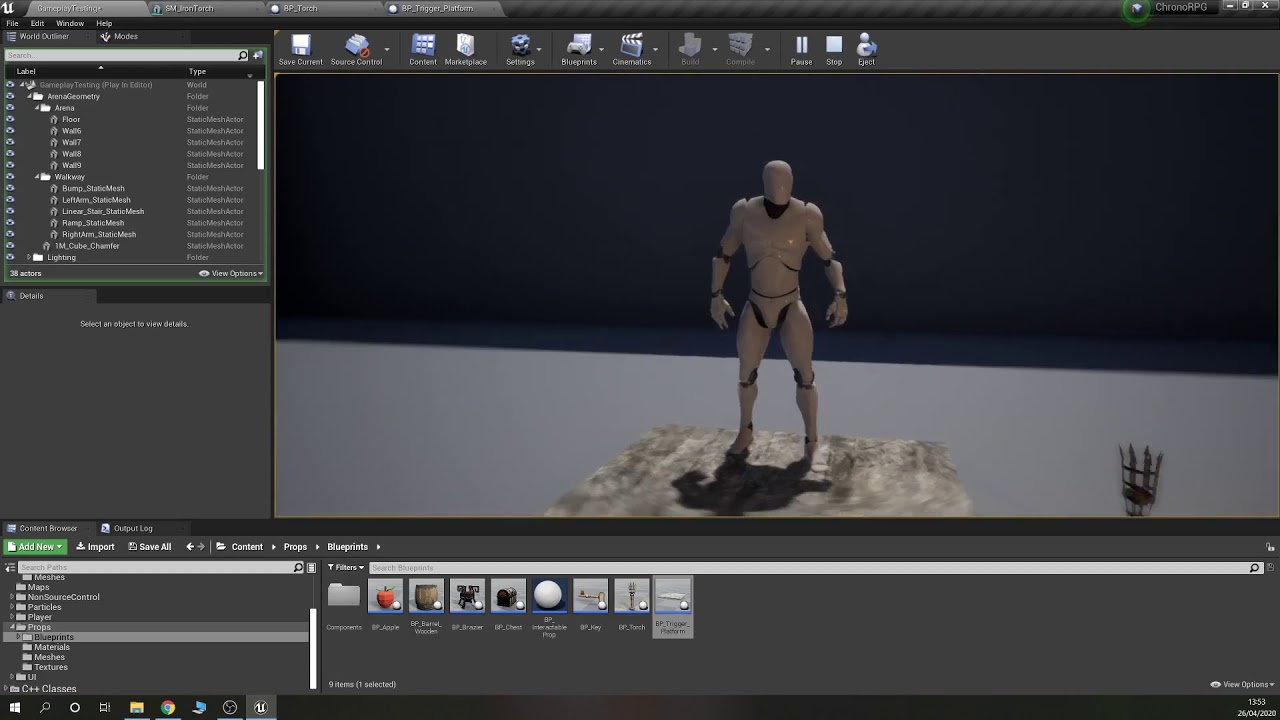 ChronoRPG 9thDev Video - Stepping on some trigger platforms!