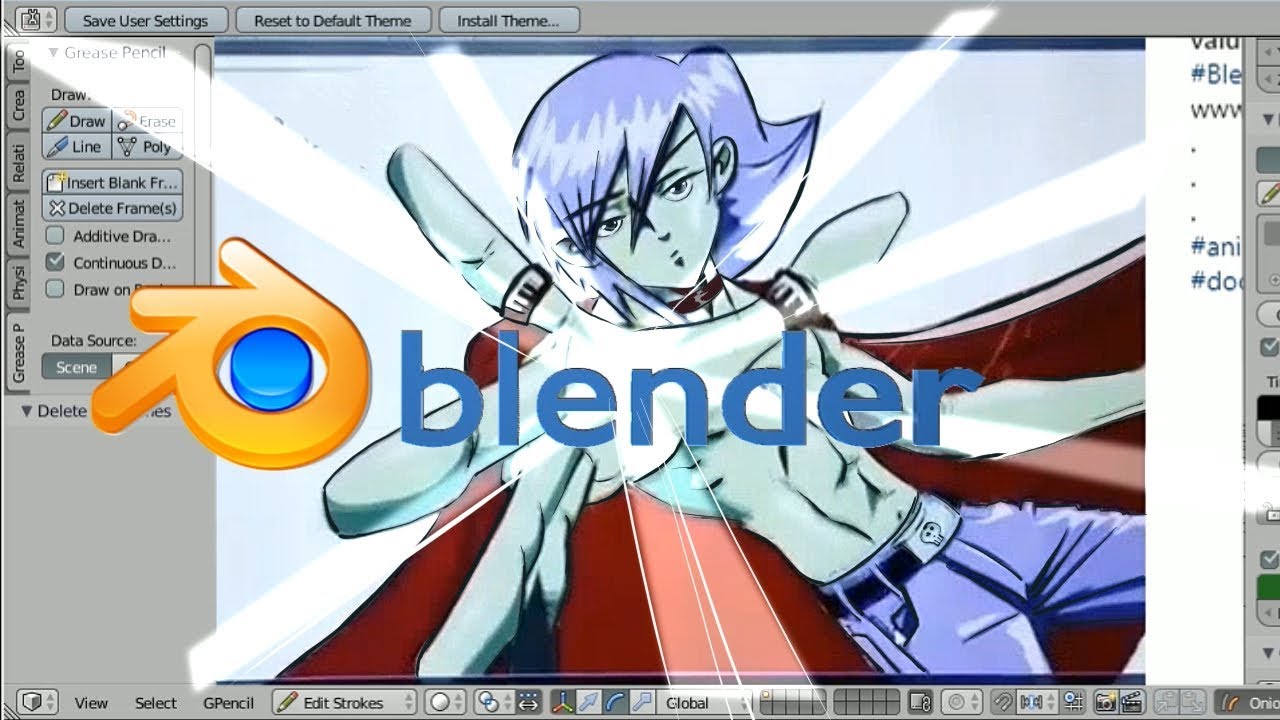 Anima&ccedil;&atilde;o 2D | BLENDER | Grease Pencil  | Review