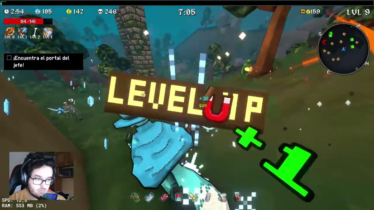 Un poco de Megabonk de chill, prueba de vuelta a directear