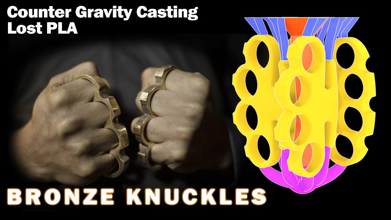 Bronze Knuckles. Lost PLA. Counter Gravity Casting.