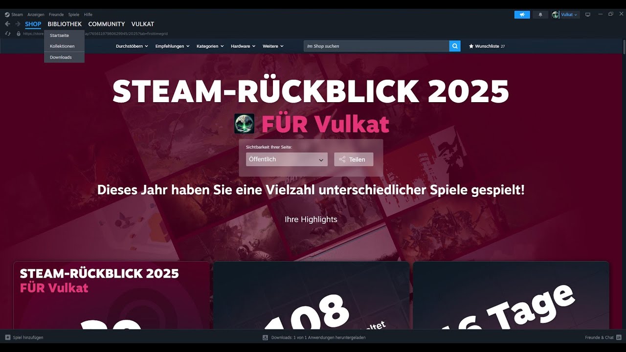 Mein Steam Rückblick 2025