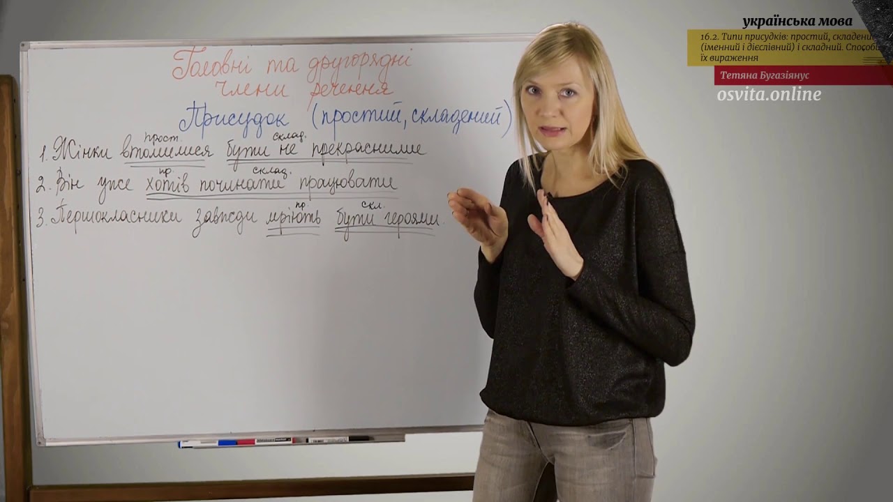 ЗНО. Укр.мова. 16.2. Типи присудків: простий, складений (іменний і дієслівний) і складний