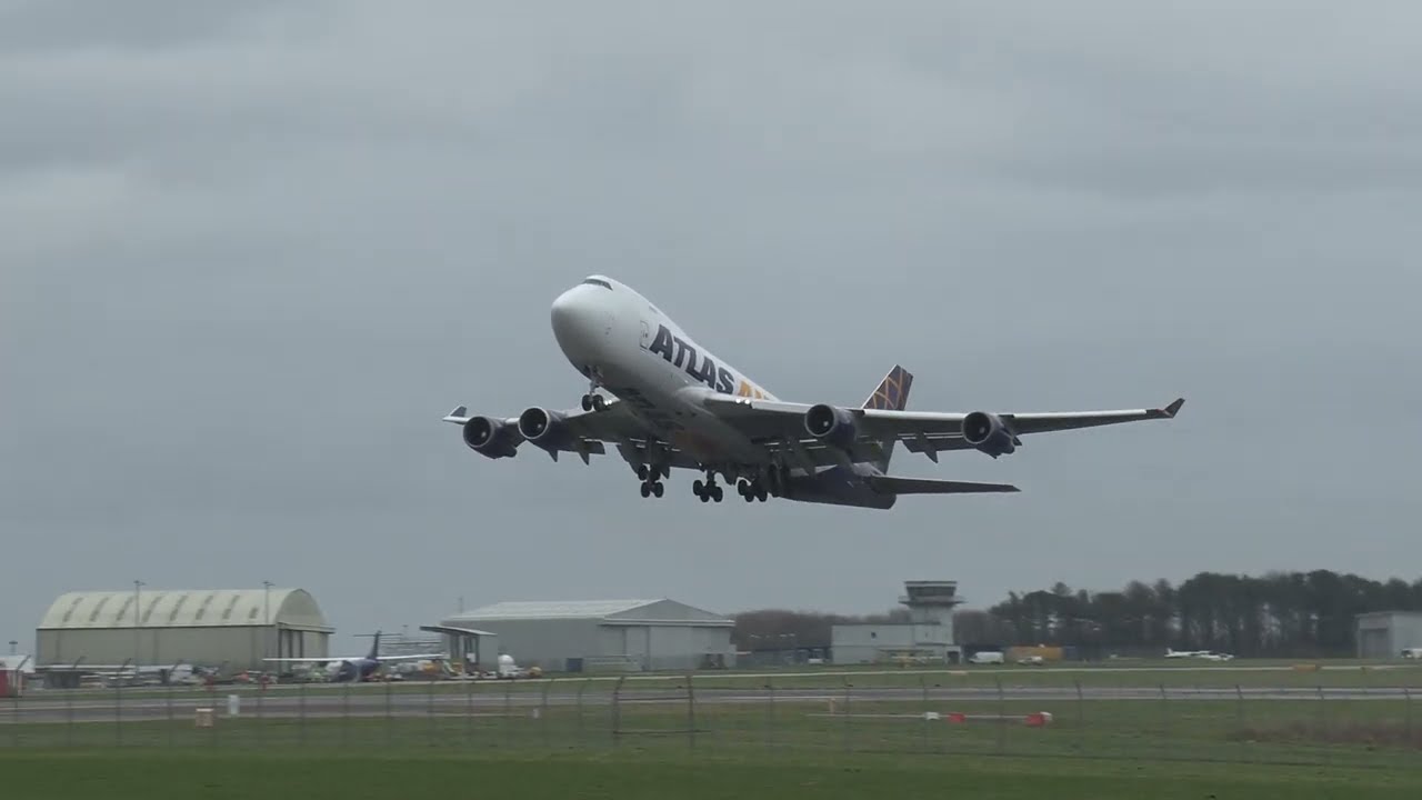 Atlas Air Boeing 747 Takeoff From Newquay Cornwall