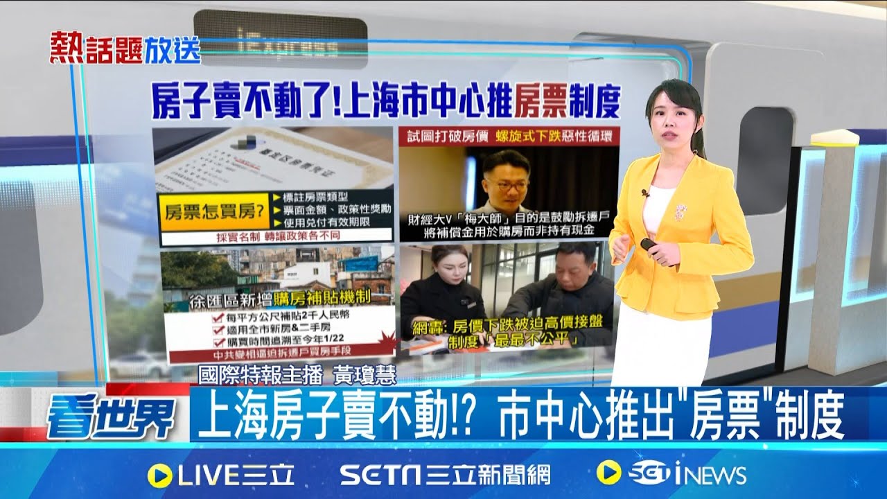 中國房市跌跌不休各地房價暴跌消息 上海推動房票制度 並且是採實名制｜國際焦點20251029｜三立新聞台