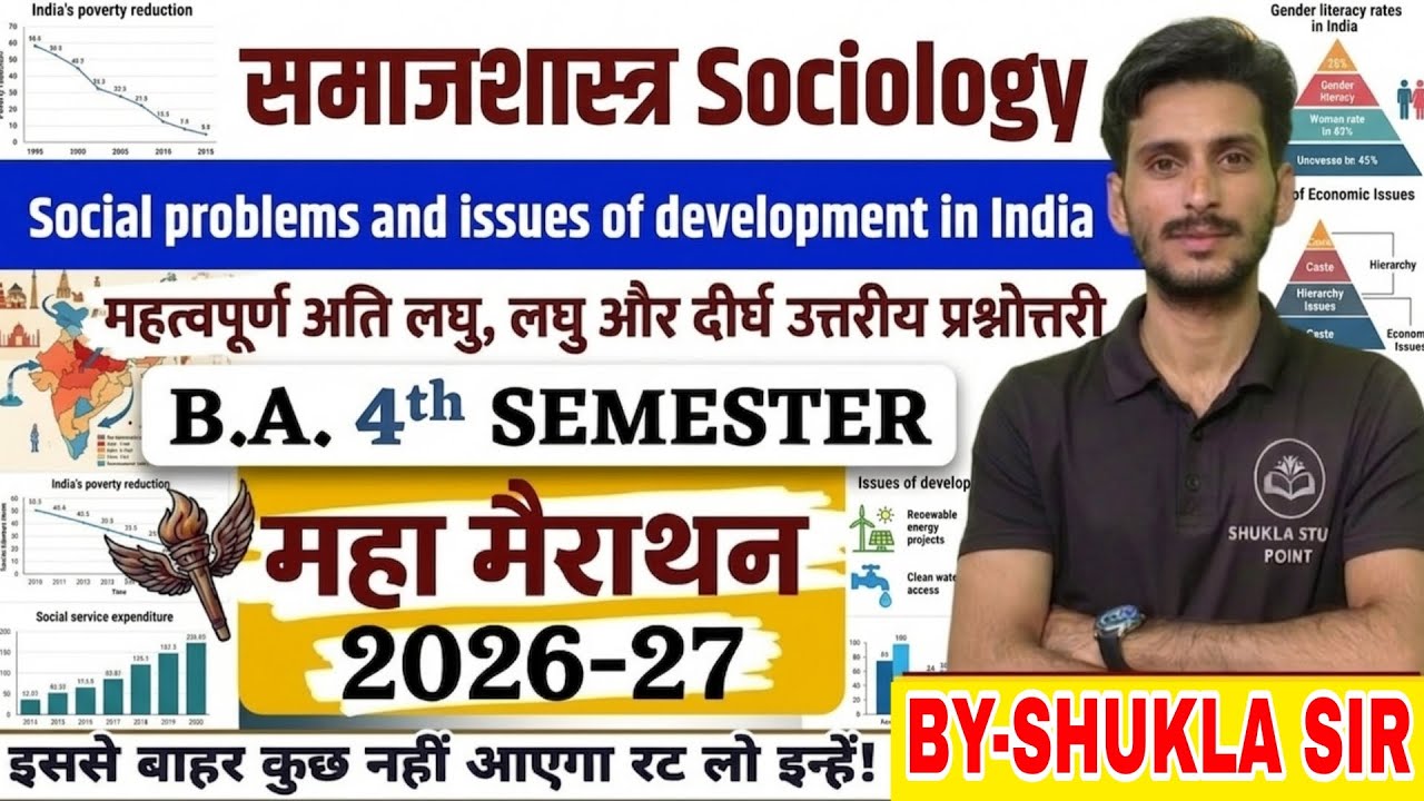 Sociology ba 4th Semester | Subjective model paper-2026-27 | social problems and issues in India🇮🇳