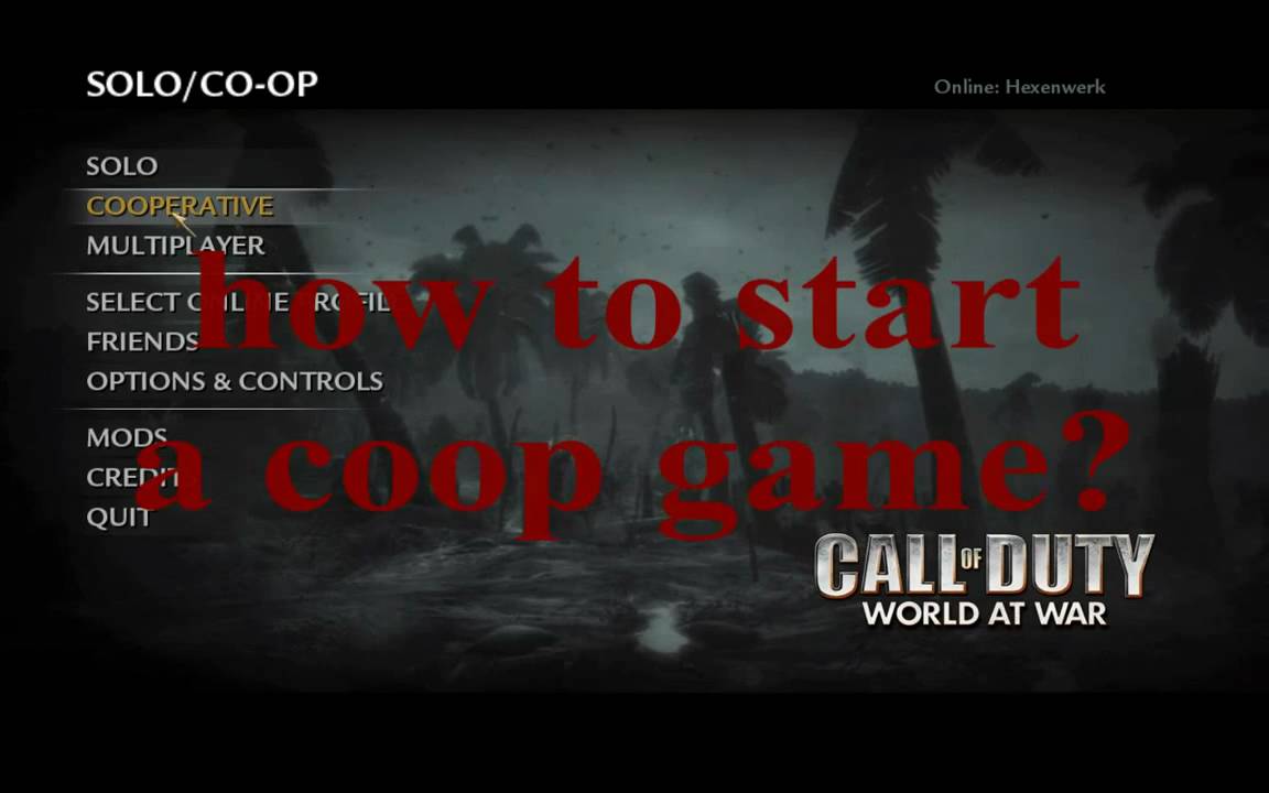 Call of Duty 5 - How to start zombi mode?