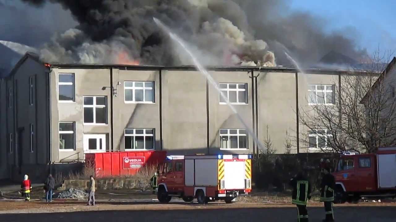 Feuer in der Textilfabrik Kirschau -- Gro&szlig;brand 10.02.2014 --