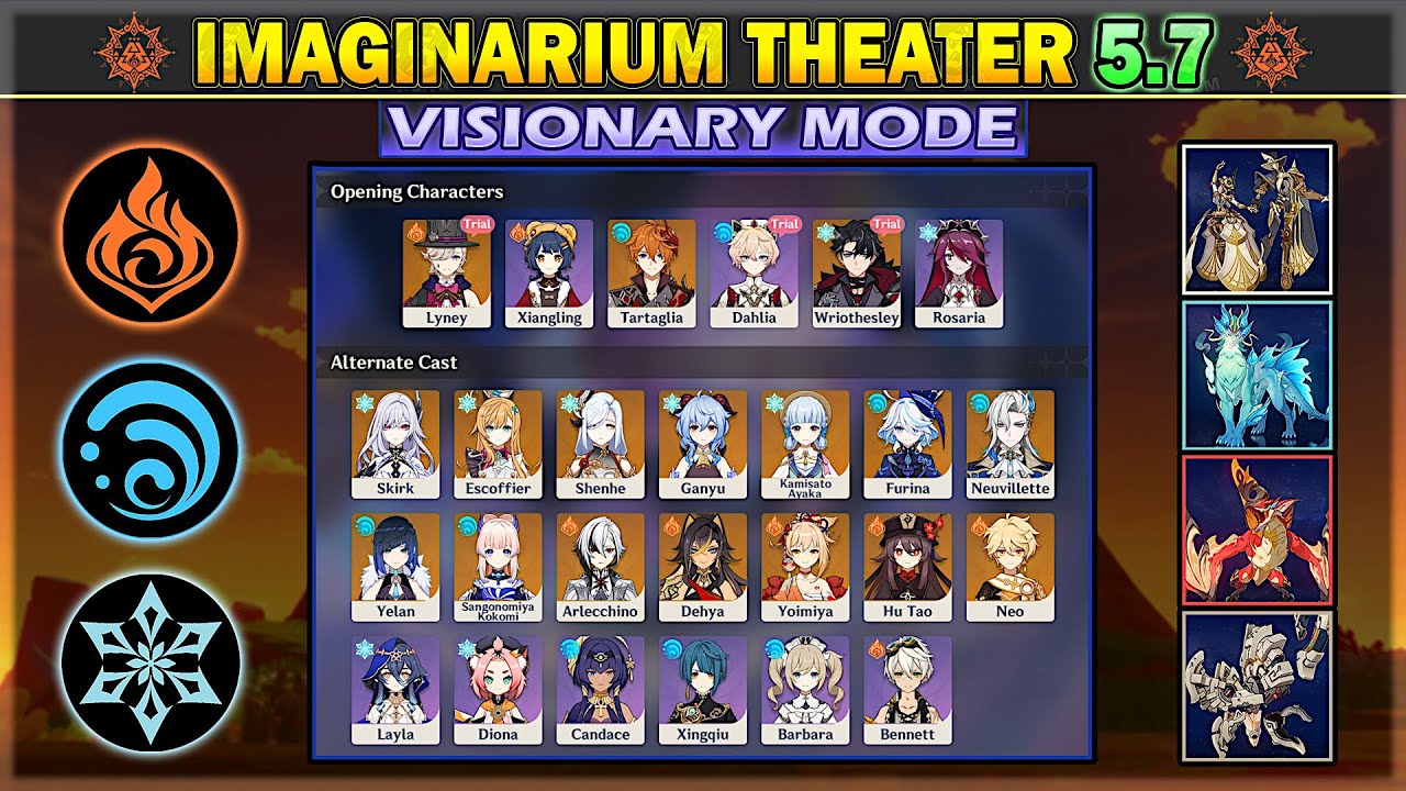 Imaginarium Theater 5.7 | 10 Stars, Visionary Mode  - Pyro, Hydro, Cryo | Genshin Impact