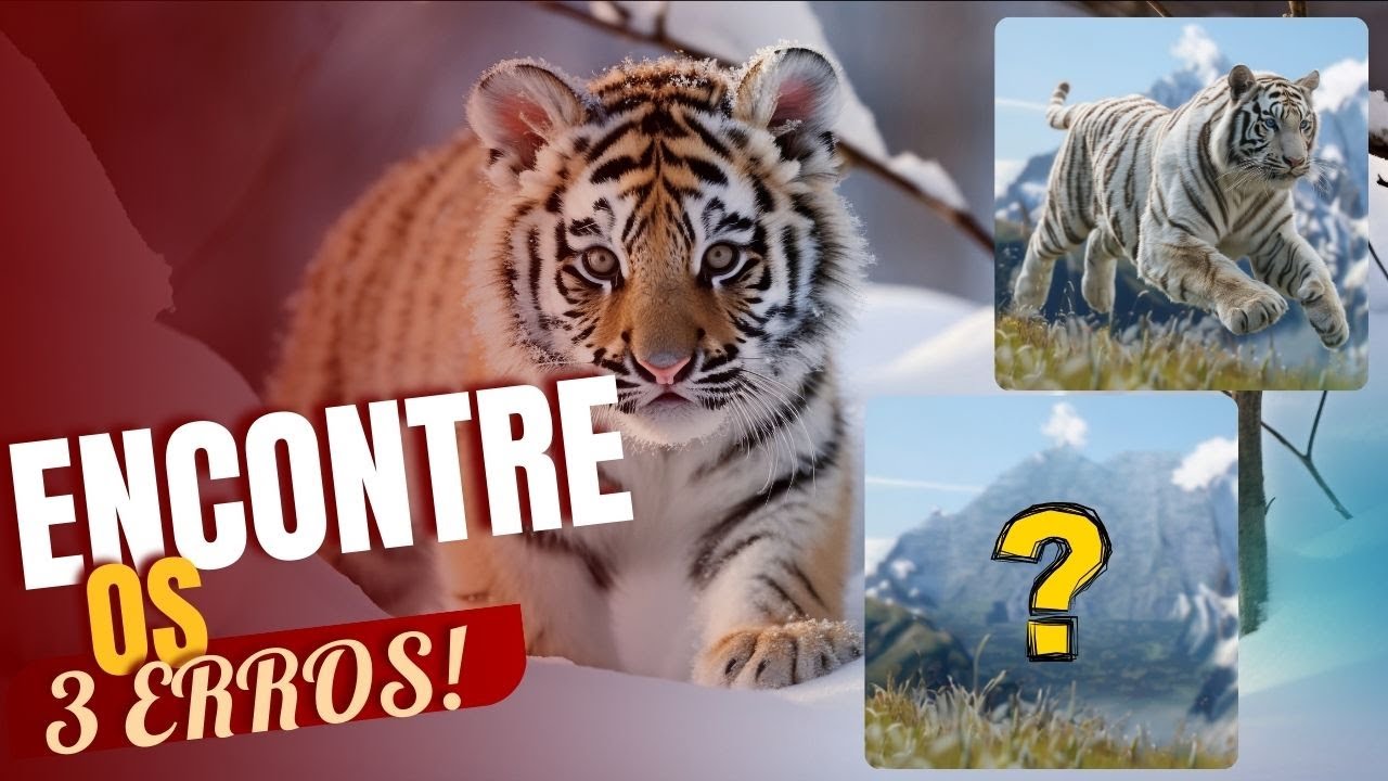 EXERCICIOS PARA A MENTE: ENCONTRE OS 3 ERROS #curiosidades  #tigres  #music  #error  #remix
